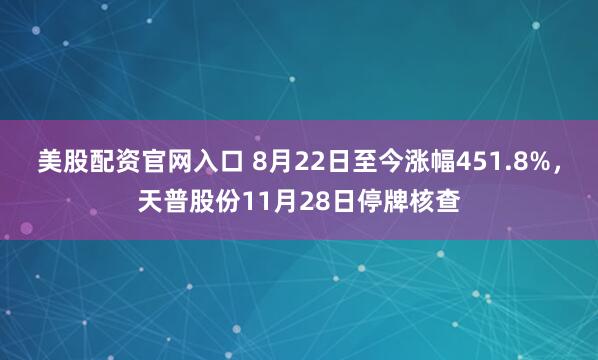 美股配资官网入口 8月22日至今涨幅451.8%，天普股份11月28日停牌核查